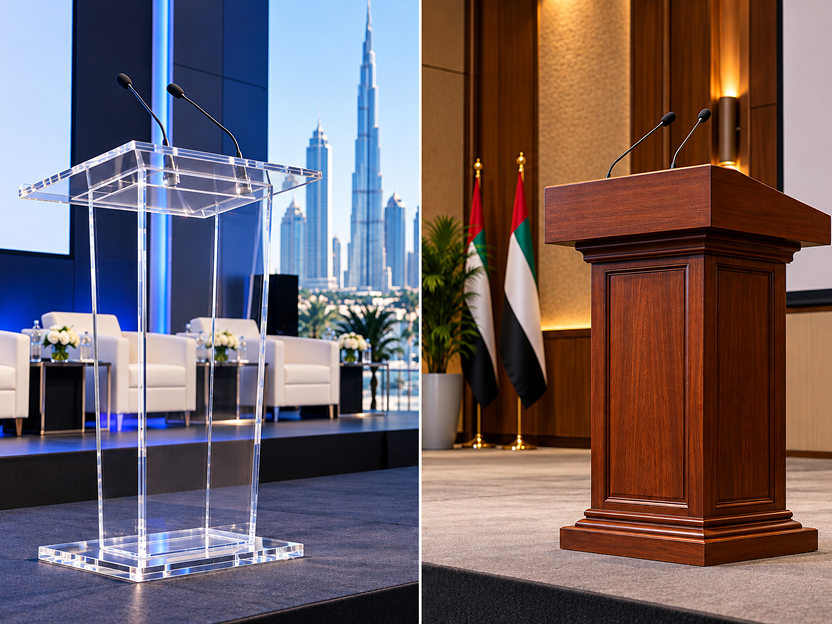Transparent Acrylic Podium vs Wooden Podium