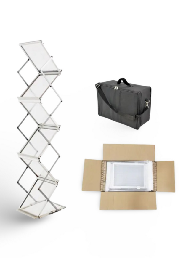 Brochure Holder Zig Zag Size A4 Canvas case - Sign and Display UAE