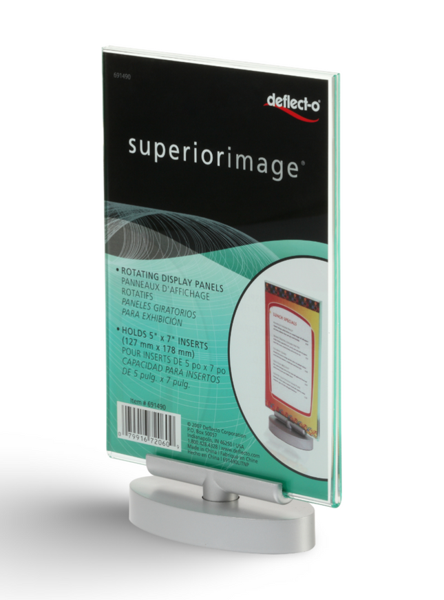 Rotating T type Leaflet Holder A5(Portrait) w base (MLDN) 691201 - Sign and Display UAE