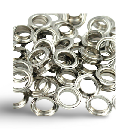 Eyelets Silver (500 pcs per pkt) - #22 ID 8 mm, OD 14 mm 