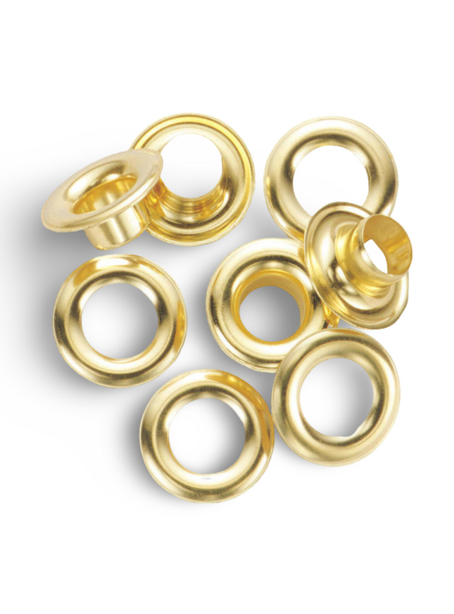 Eyelets Gold (500 pcs per pkt) - #22 ID 8 mm, OD 14 mm