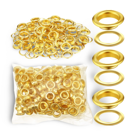 Eyelits Gold (500 pcs per pkt) - #20 ID 6 mm , OD 12 mm - Sign and Display UAE
