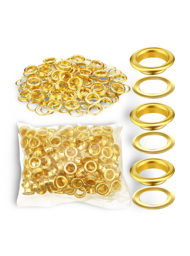 Eyelits Gold (500 pcs per pkt) - #20 ID 6 mm , OD 12 mm - Sign and Display UAE