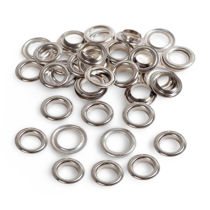 Eyelets Silver (500 pcs per pkt) - #20 ID 6 mm , OD 12 mm