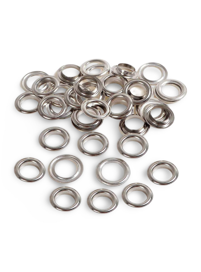 Eyelets Silver (500 pcs per pkt) - #20 ID 6 mm , OD 12 mm