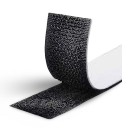 Welcro 1" x 25Mtr - Adhesive BLACK