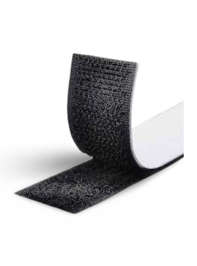 Welcro 1" x 25Mtr - Adhesive BLACK