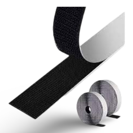 Welcro - 2" x 25Mtr - Adhesive BLACK