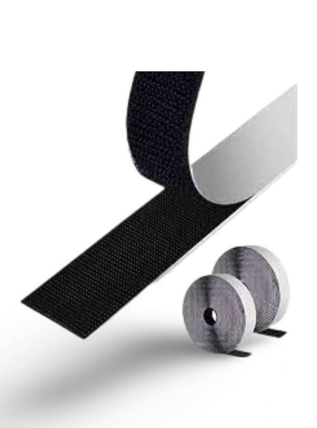 Welcro - 2" x 25Mtr - Adhesive BLACK