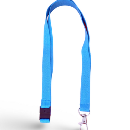 Lanyard 15mm With safety Buckle & Hook- Light Blue - Sign and Display UAE