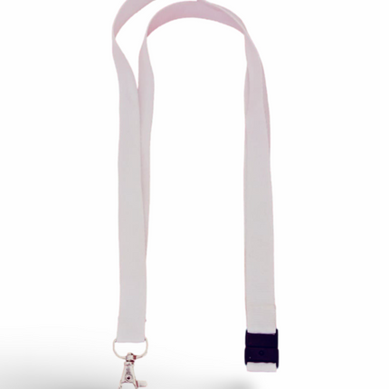 Lanyard 15mm With safety Buckle & Hook- White - Sign and Display UAE