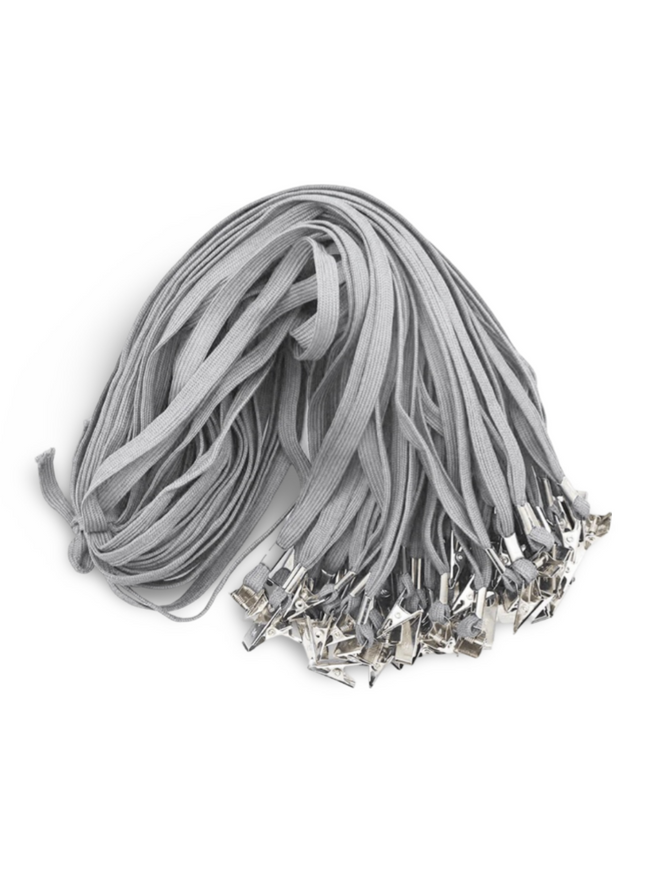 Lanyard 12mm with metal clip- Grey - Sign and Display UAE