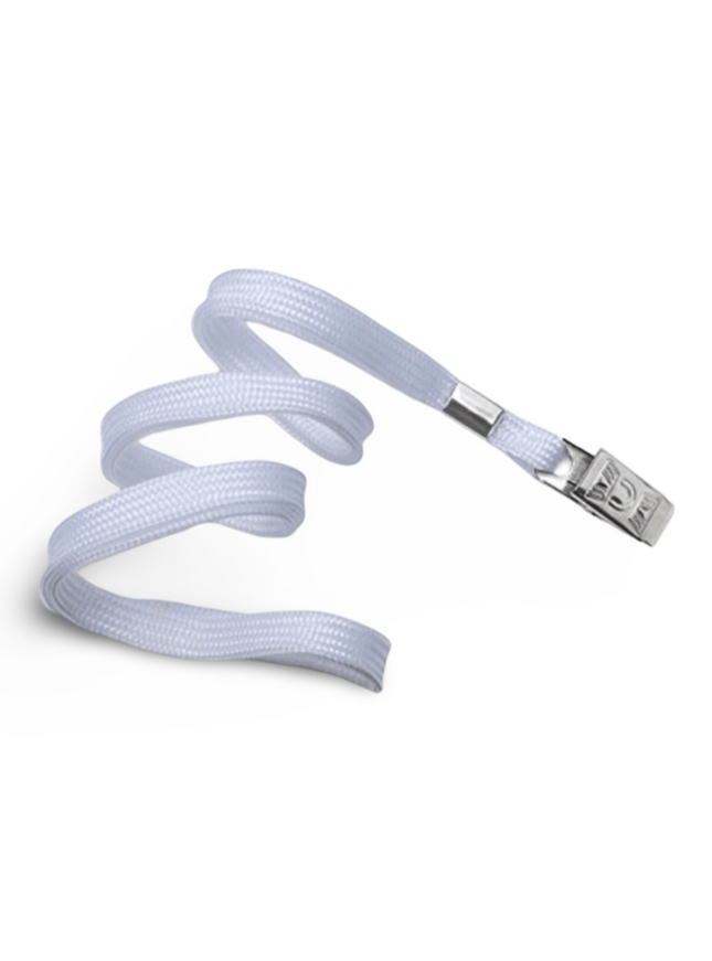 Lanyard 12mm with metal clip-White - Sign and Display UAE
