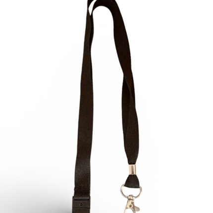 Lanyard 15mm with safety buckle & hook Black - Sign and Display UAE