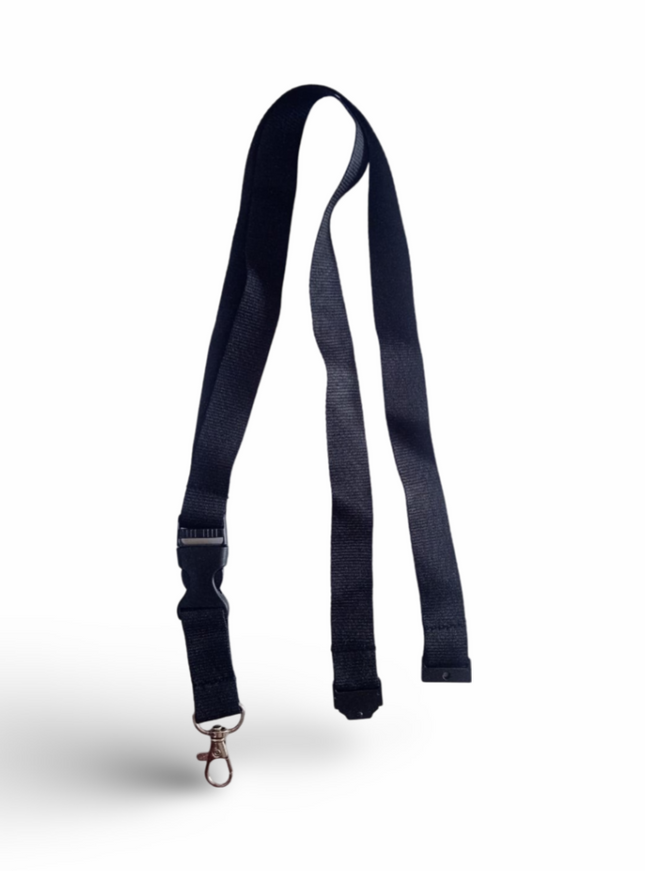Lanyard 20mm With safety Buckle+Mid buckle & Hook- Black - Sign and Display UAE