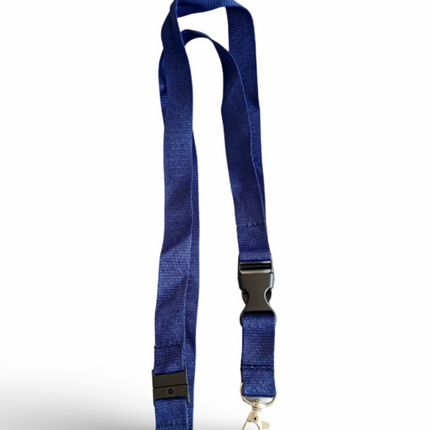Lanyard 20mm With safety Buckle + Mid buckle & Hook- Navy Blue - Sign and Display UAE