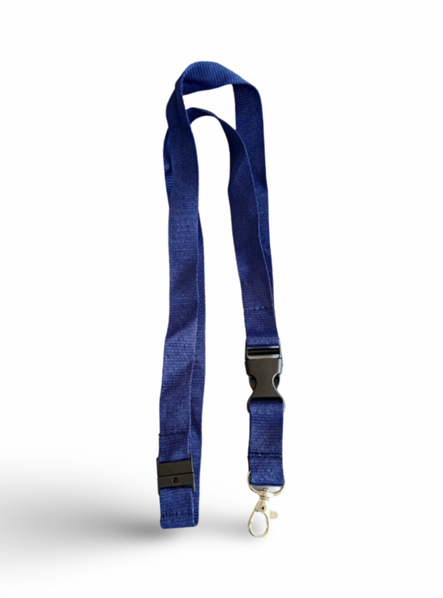 Lanyard 20mm With safety Buckle + Mid buckle & Hook- Navy Blue - Sign and Display UAE