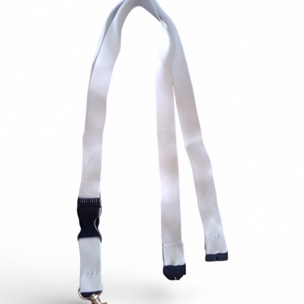 Lanyard 20mm With safety Buckle+Mid buckle & Hook- White - Sign and Display UAE