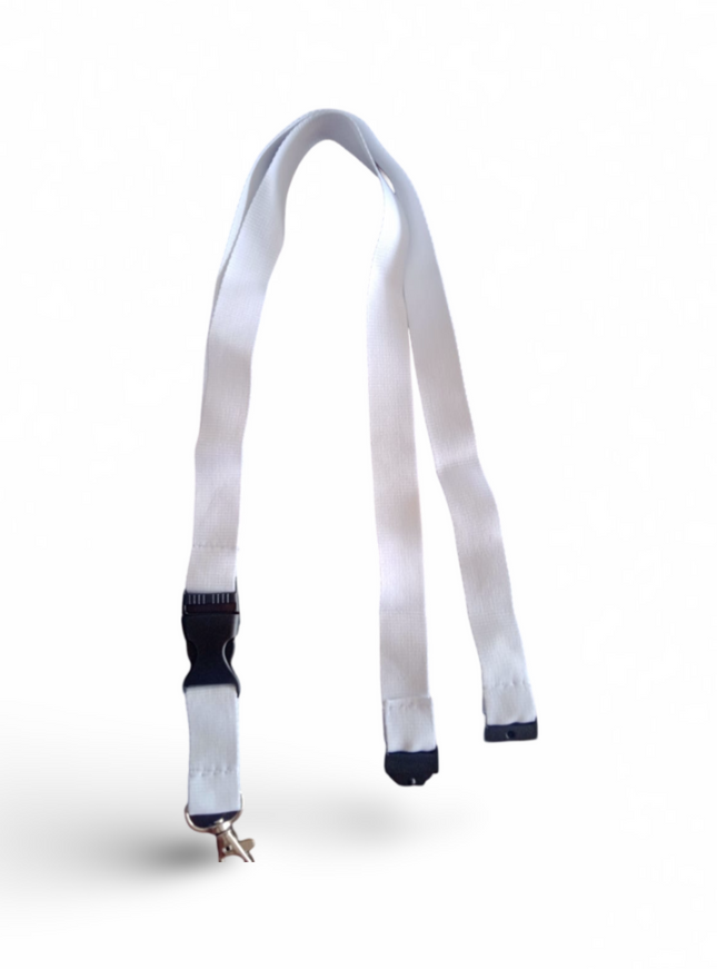 Lanyard 20mm With safety Buckle+Mid buckle & Hook- White - Sign and Display UAE