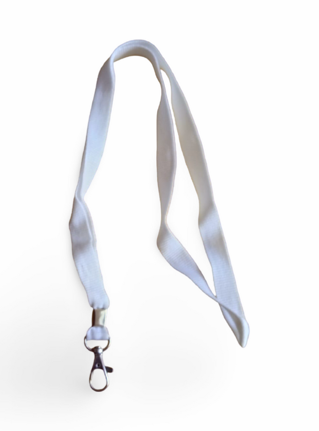 Lanyard 15mm with hook -White - Sign and Display UAE