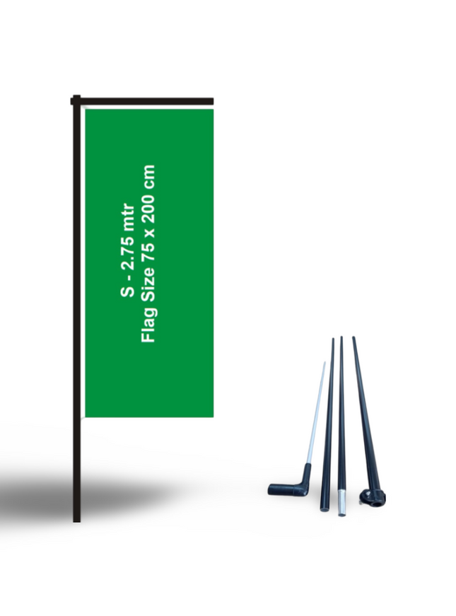 L Flag/L Banner Flag Stand Small-1 Pole Height 2.75 M Flag Size 200 x 75 CM - Sign and Display UAE
