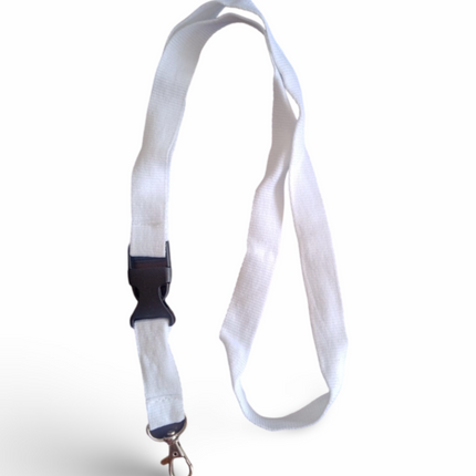 Lanyard 20mm with Buckle & hook - -White - Sign and Display UAE
