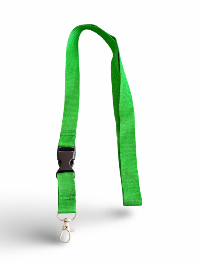 Lanyard 20mm with Buckle & hook -Green - Sign and Display UAE