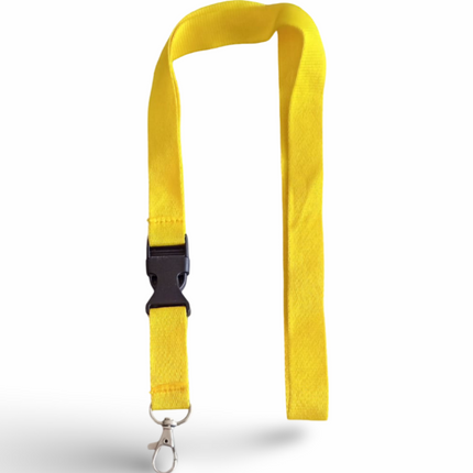 Lanyard 20mm with Buckle & hook -Yellow - Sign and Display UAE
