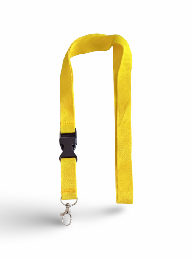 Lanyard 20mm with Buckle & hook -Yellow - Sign and Display UAE
