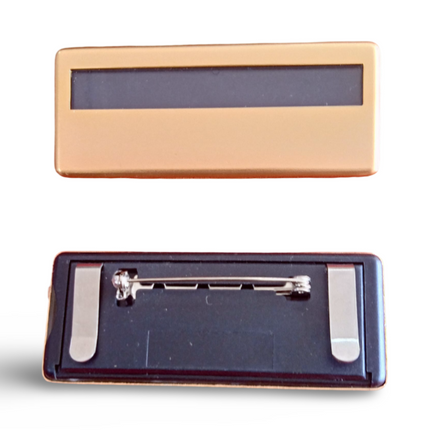 Name Badges - Gold Window Type HALF WINDOW - Sign and Display UAE