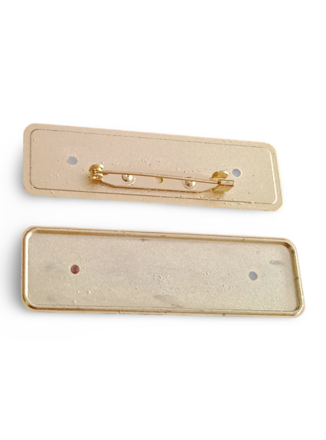 Name Badges - Pin Type - Gold - Small - Sign and Display UAE