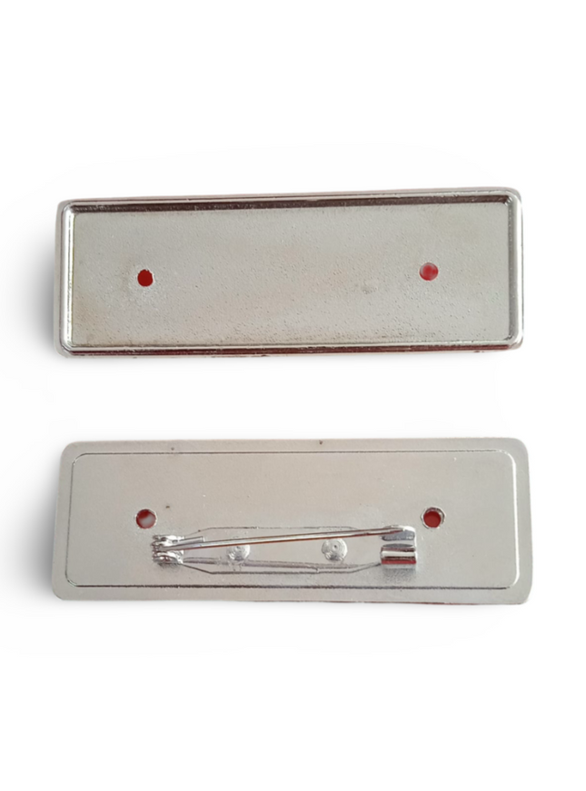 Name Badges - Pin Type - Silver - Small - Sign and Display UAE