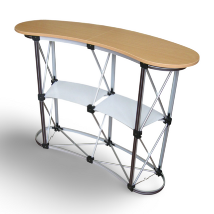 Pop Up Table - Brown Top - Sign and Display UAE