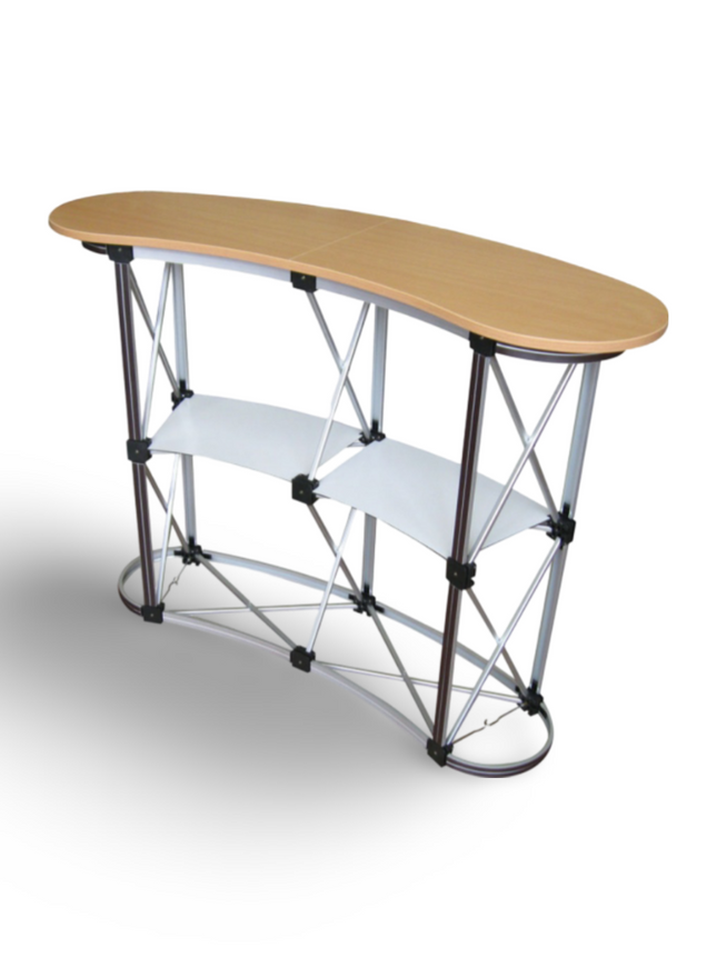 Pop Up Table - Brown Top - Sign and Display UAE
