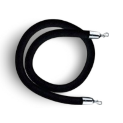 Q Stand Rope - Black Rope (Chrome End) - Sign and Display UAE