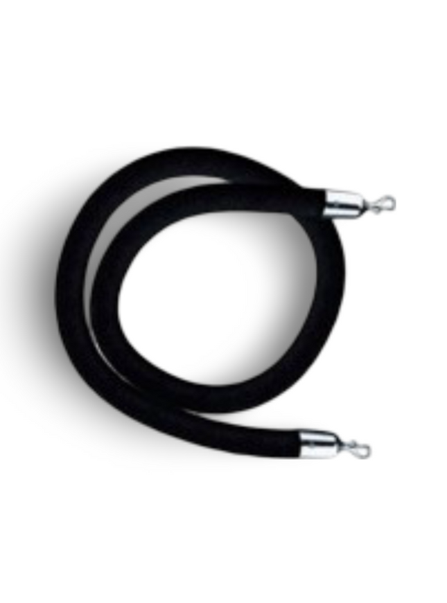 Q Stand Rope - Black Rope (Chrome End) - Sign and Display UAE