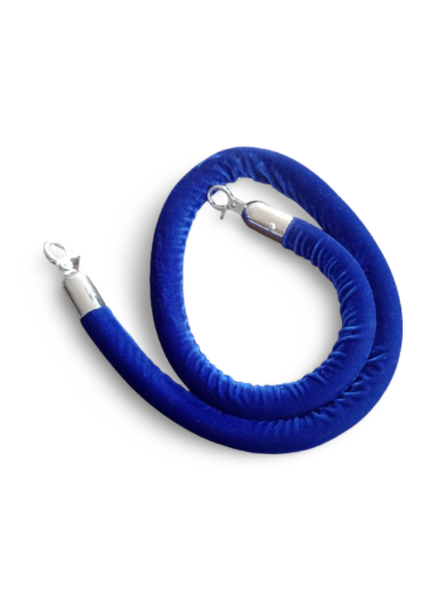 Q Stand Rope - Blue Rope (Chrome End) - Sign and Display UAE