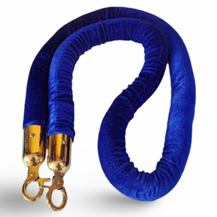 Q Stand Rope - Blue Rope (Gold End) - Sign and Display UAE