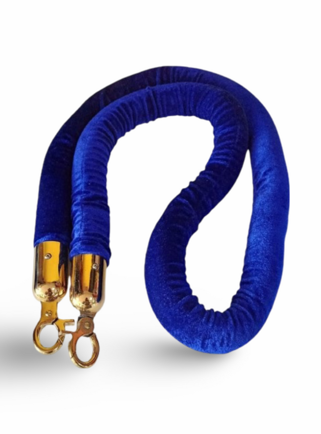 Q Stand Rope - Blue Rope (Gold End) - Sign and Display UAE