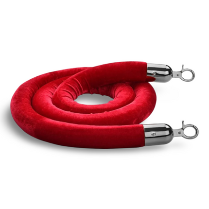 Q Stand Rope - Red Rope (Chrome End) - Sign and Display UAE
