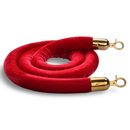Q Stand Rope - Red Rope (Gold End) - Sign and Display UAE