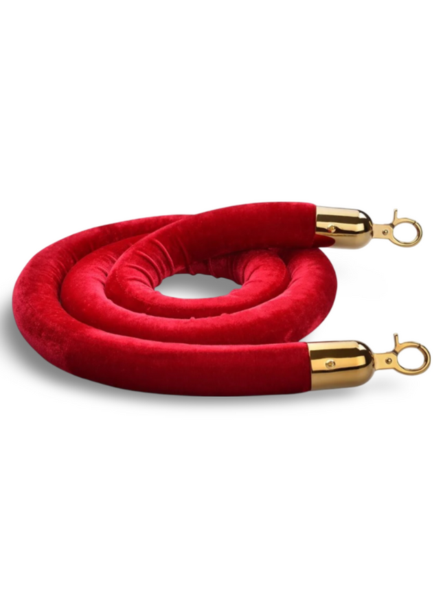 Q Stand Rope - Red Rope (Gold End) - Sign and Display UAE