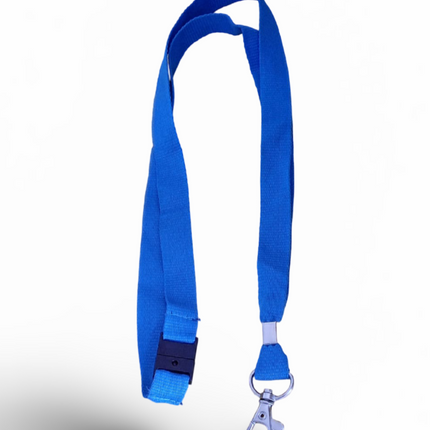 Lanyard 15mm x 48CM,metal HOOK and tab clip+safety buckle-Royal Blue - Sign and Display UAE