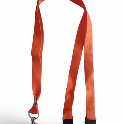 Lanyard 15mm x 48CM,metal HOOK and tab clip+safety buckle-Orange - Sign and Display UAE