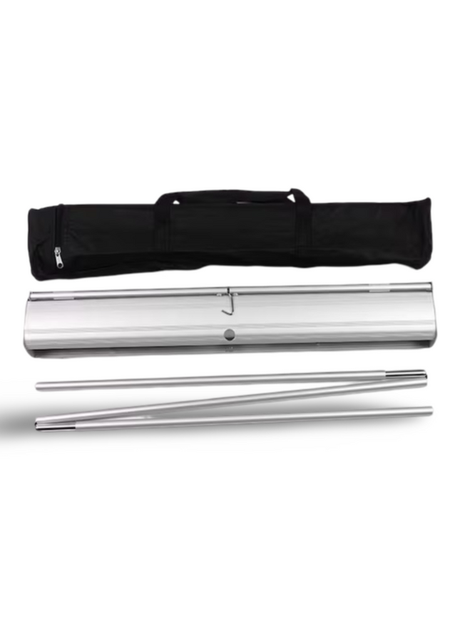 Roll Up Stand - Single Side Silver (50 x 120cms) - J Hook - normal bag - Sign and Display UAE