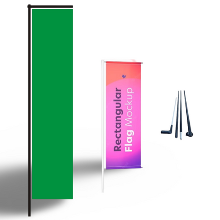 L Flag/L Banner Flag stand- Small-2 Pole Height 3.28 M Flag Size 240 x 75 CM - Sign and Display UAE