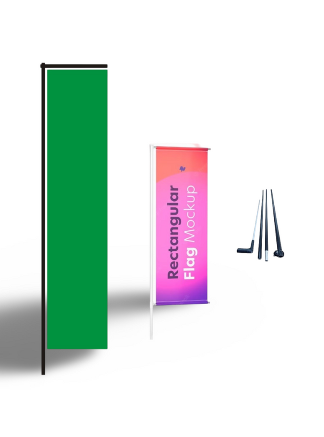 L Flag/L Banner Flag stand- Small-2 Pole Height 3.28 M Flag Size 240 x 75 CM - Sign and Display UAE