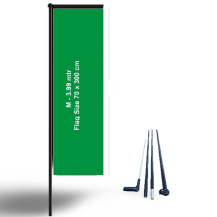 L Flag/L Banner Flag stand- Small-4 Pole Height 3.48 M Flag Size 240 x 74 CM - Sign and Display UAE