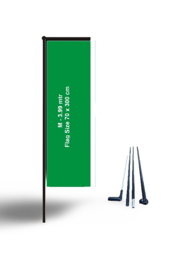 L Flag/L Banner Flag stand- Small-4 Pole Height 3.48 M Flag Size 240 x 74 CM - Sign and Display UAE