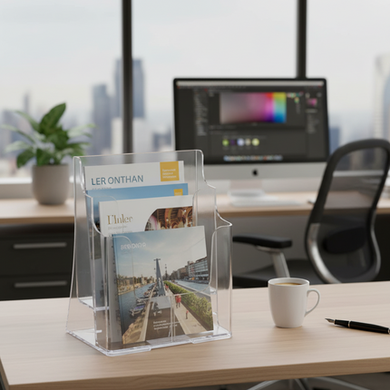 Table/Wall mount Brochure Holder A5 2 Tier (MLD) 77221 AS